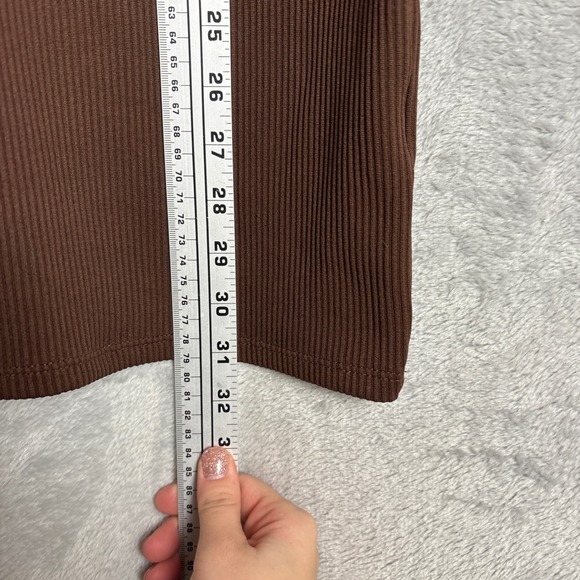 ✨ 2/$35 Divided H&M Ribbed Lace Trim Mini Dress Brown Tank Y2K Babydoll Cami 90s - Picture 6 of 7